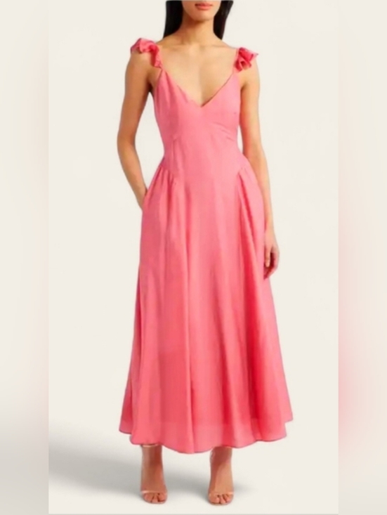Chelsea28 Dresses & Skirts - Chelsea 28 Flutter Cap Sleeve Spaghetti Strap Maxi-Dress "Pink Rapture"